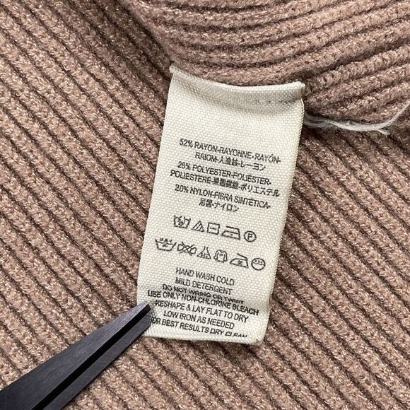 Free People Sweater Womens XS Taupe Turtle Neck Pullover Knit Top Casual Work - Picture 9 of 12